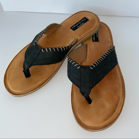 Pete Huntington Other - Pete Huntington Men’s Black Leather Flip Flops 9